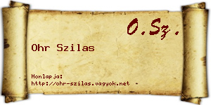 Ohr Szilas névjegykártya